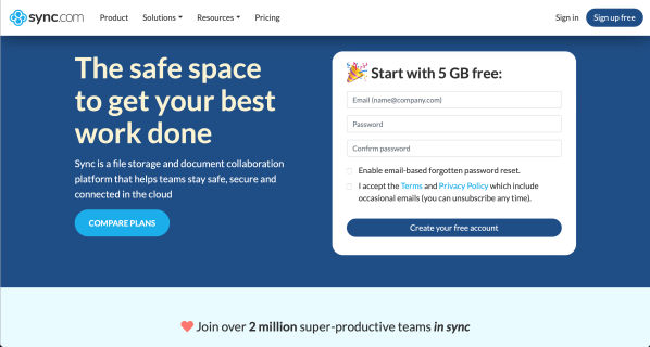 CustomLife.net Best cloud storage www.sync.com