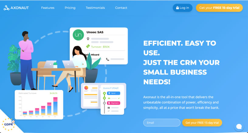 CustomLife.net Marketing platform Axonaut.com/en CRM-Website Builder-Marketing automation